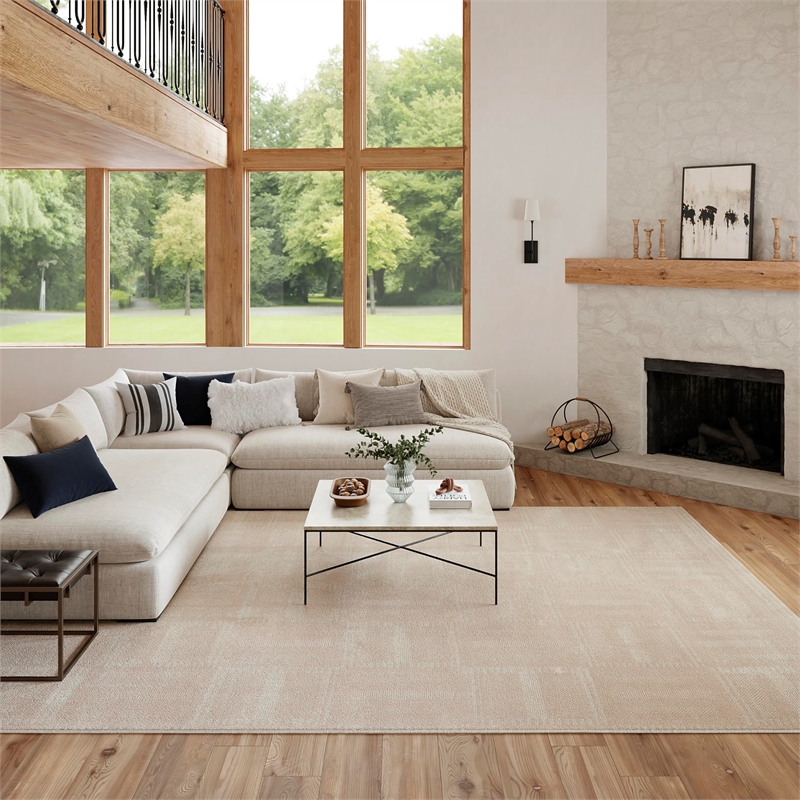 Nourison Home Nordic 8' x 10' Taupe Fabric Area Rug