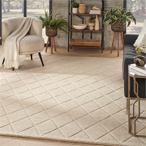 Nourison Home Wool Haven 8' x 10' Beige   Area Rug