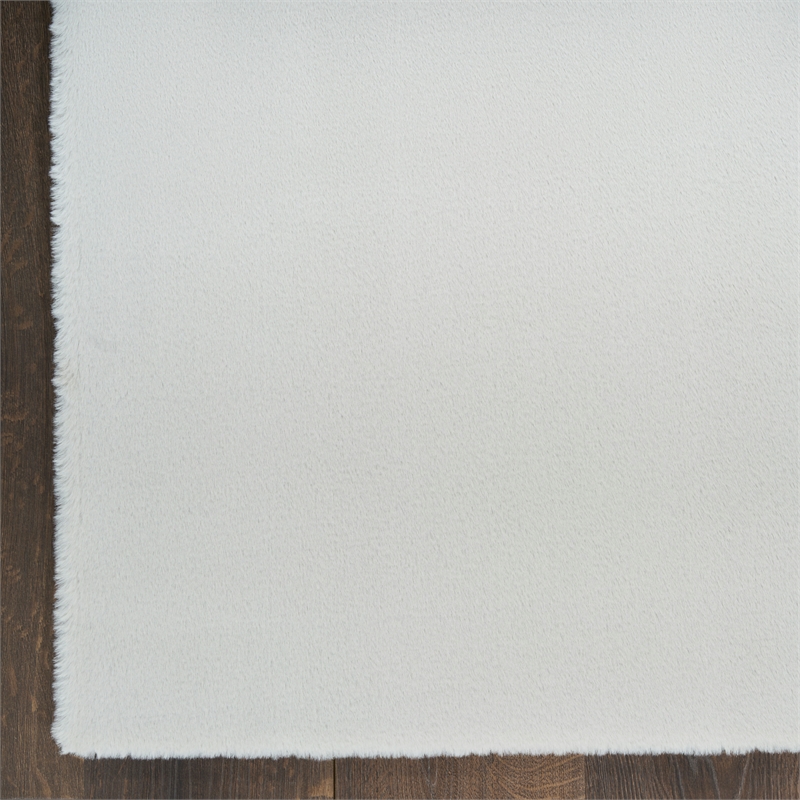 Nourison Home Soft Plush Rabbit Fur  8' x 10' Silver Polyester Area Rug