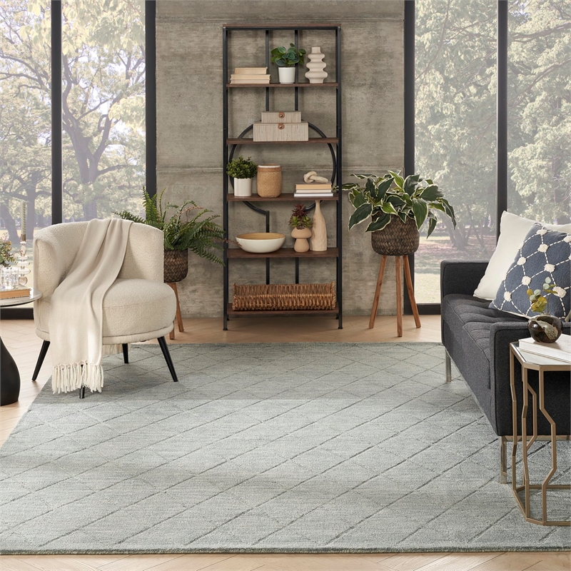 Nourison Home Wool Haven 8' x 10' Blue   Area Rug