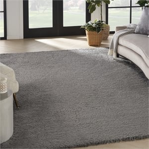 Nourison Luxurious Shag 9' x 12' Silver   Area Rug