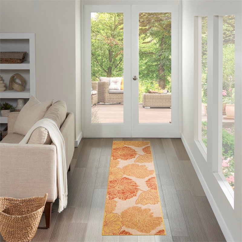 Nourison Home Garden Oasis 6' Runner Coral   Area Rug