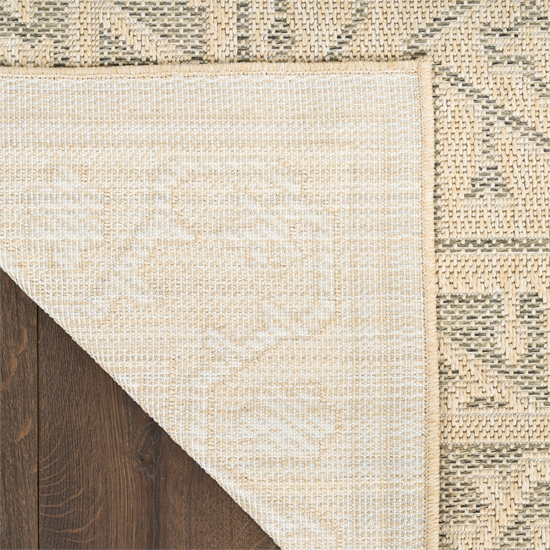 Nourison Home Tulum 10' Runner Fabric Taupe Olive Area Rug