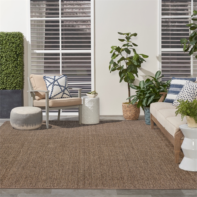Nourison Home Tulum 10' x 14' Fabric Brown Area Rug