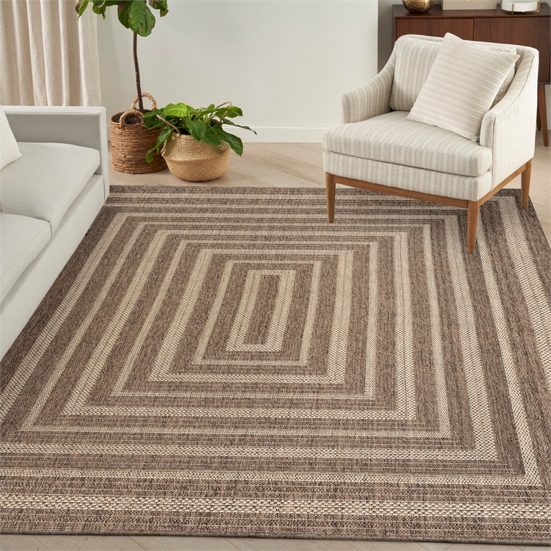 Nourison Home Tulum 10' x 14' Fabric Brown Area Rug