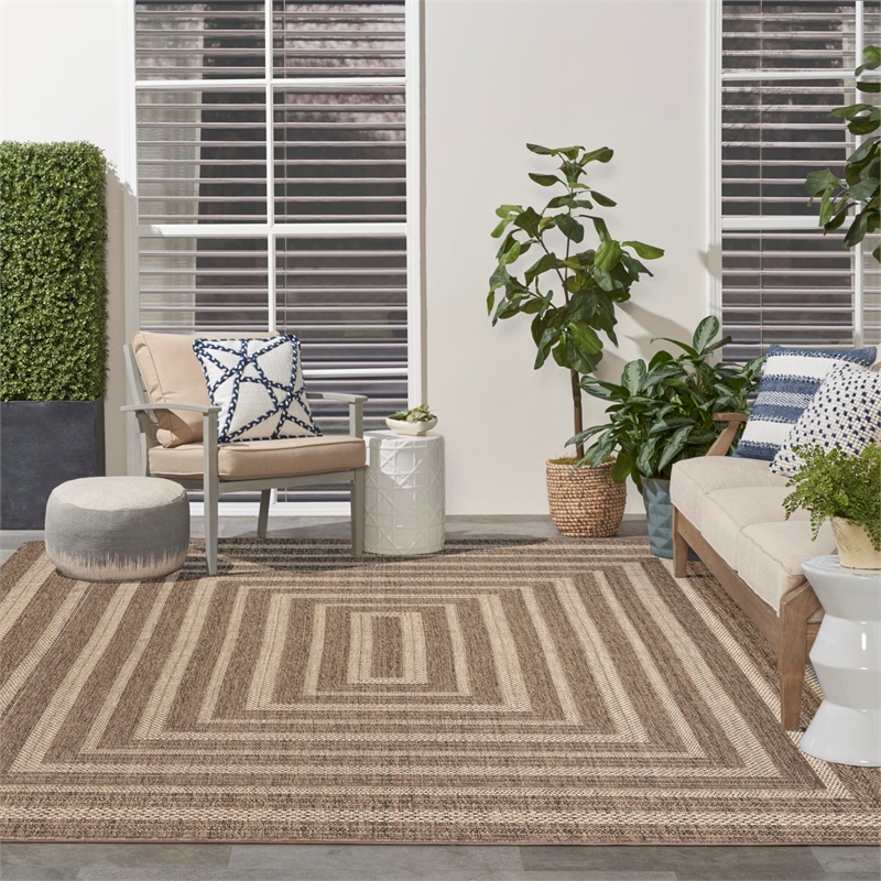 Nourison Home Tulum 10' x 14' Fabric Brown Area Rug
