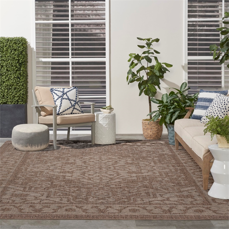 Nourison Home Tulum 10' x 14' Fabric Brown Area Rug