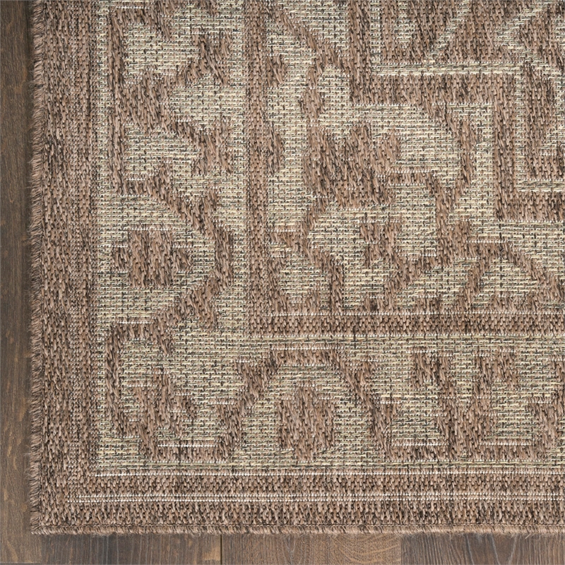 Nourison Home Tulum 10' x 14' Fabric Brown Area Rug
