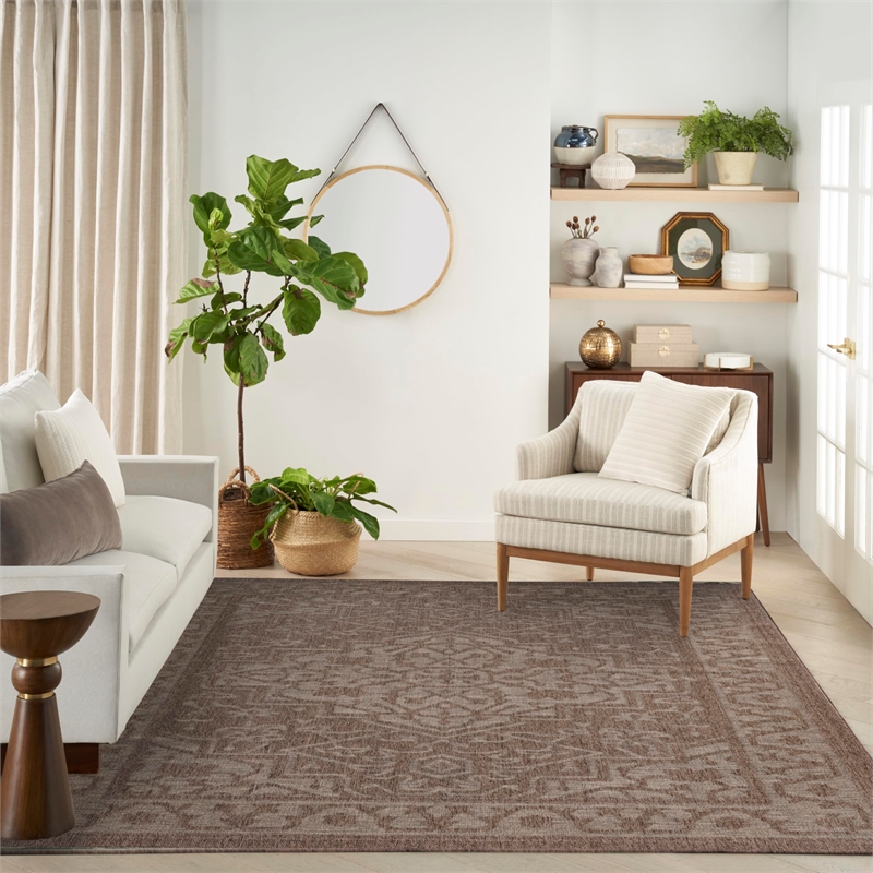 Nourison Home Tulum 10' x 14' Fabric Brown Area Rug