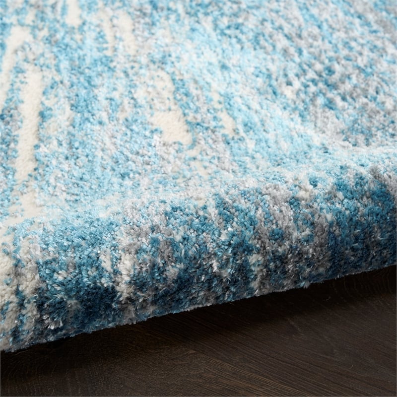 Nourison Home Ambiance 8' x 10' Polyester Blue Silver Area Rug