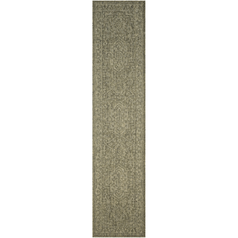 Nourison Home Tulum 10' Runner Fabric Olive Area Rug