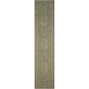 Nourison Home Tulum 10' Runner Fabric Olive Area Rug