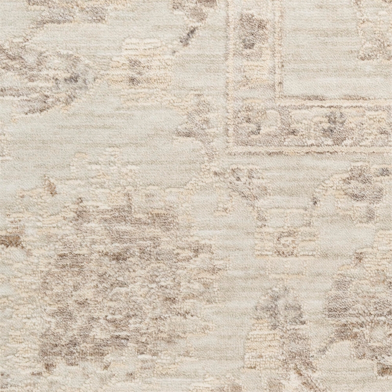 Nourison Home Outlines 10' Runner Polyester Ivory Area Rug