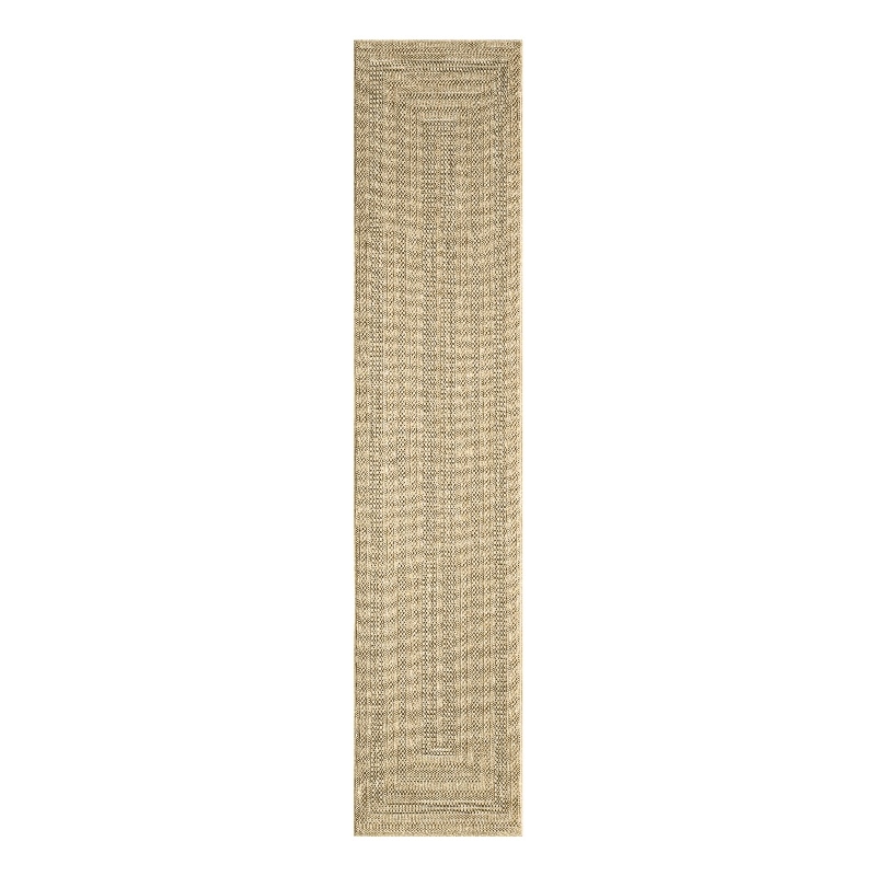 Nourison Home Tulum 10' Runner Fabric Taupe Grey Area Rug