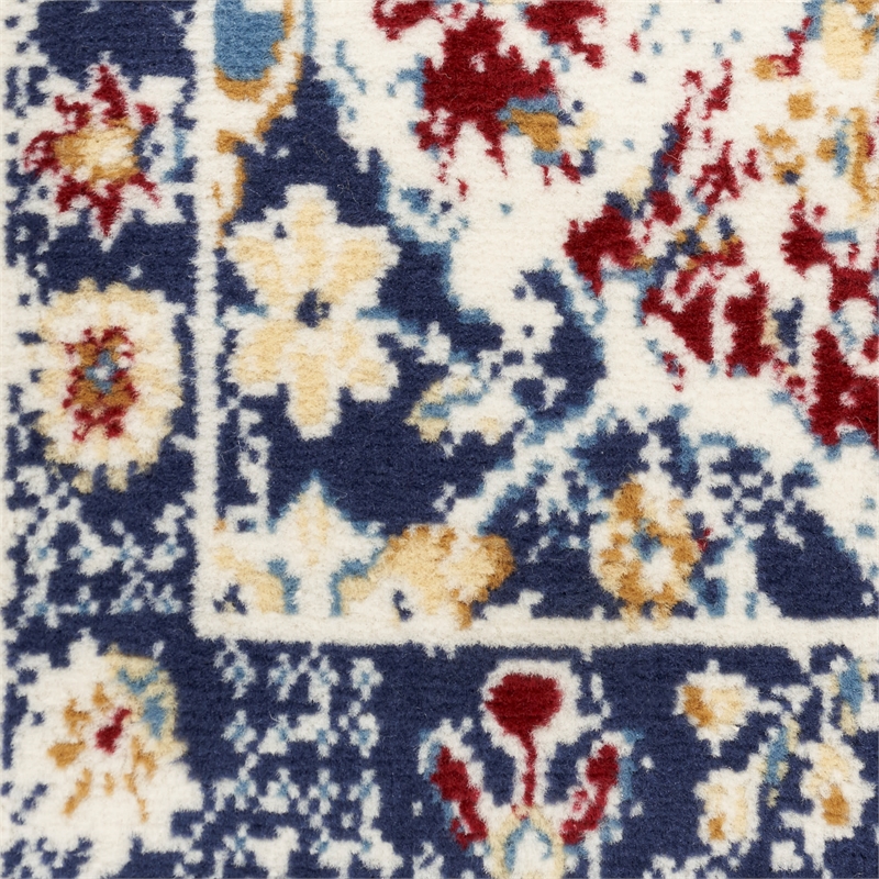 Nourison Home Grafix 12' Runner Fabric Blue Multicolor Area Rug