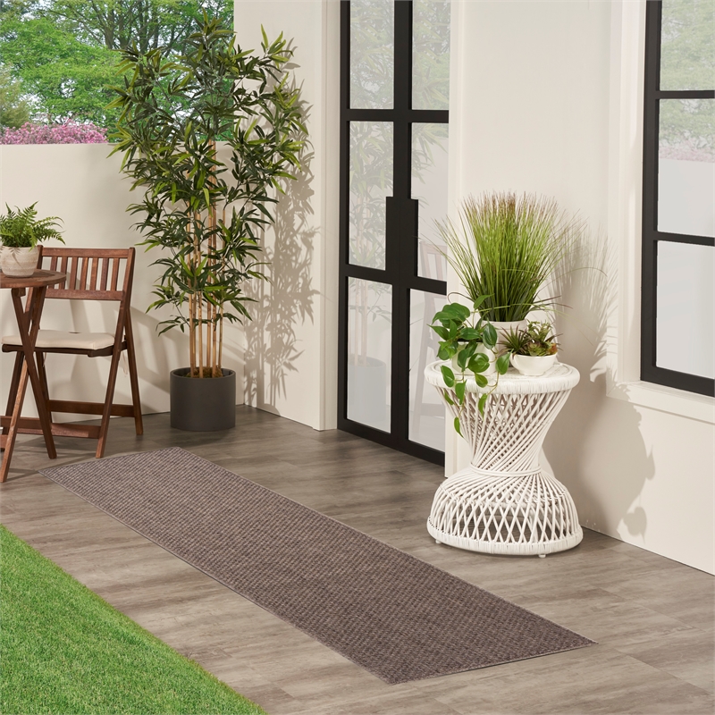 Nourison Home Tulum 10' Runner Fabric Brown Area Rug