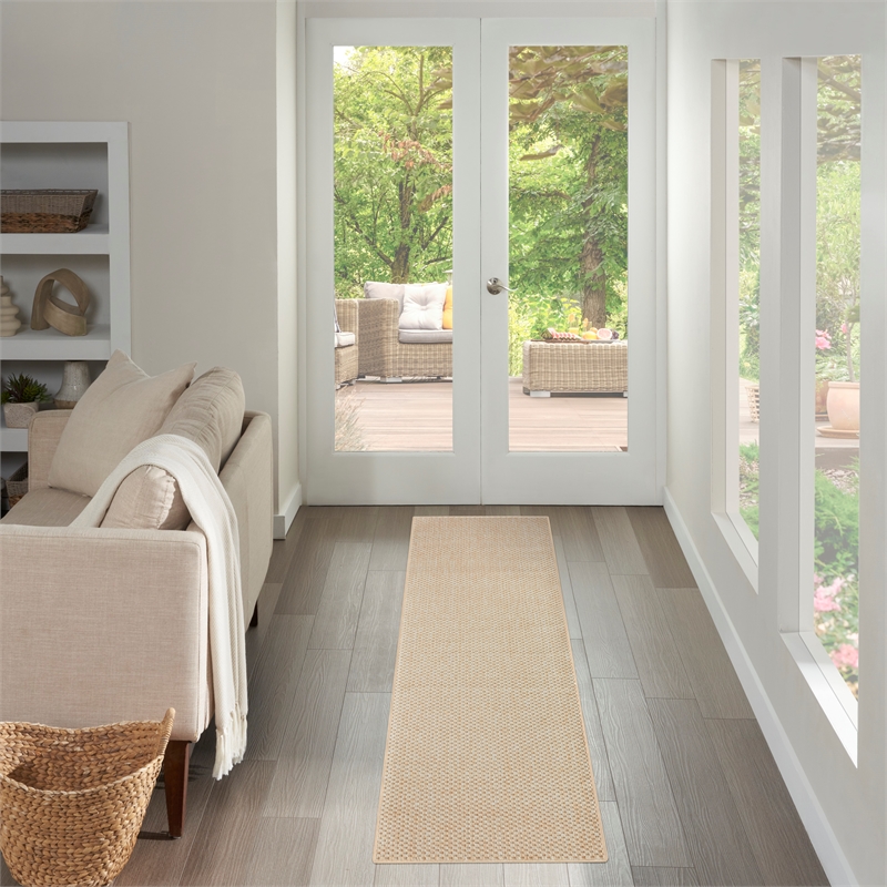 Nourison Home Tulum 10' Runner Fabric Cream Area Rug
