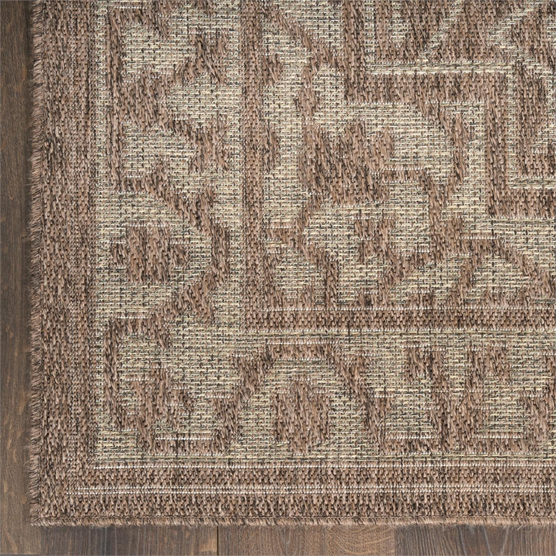 Nourison Home Tulum 10' Runner Fabric Brown Area Rug