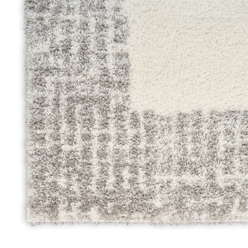 Nourison Home Pacific Shag 8' x 10' Polyester Polyester Ivory Grey Area Rug