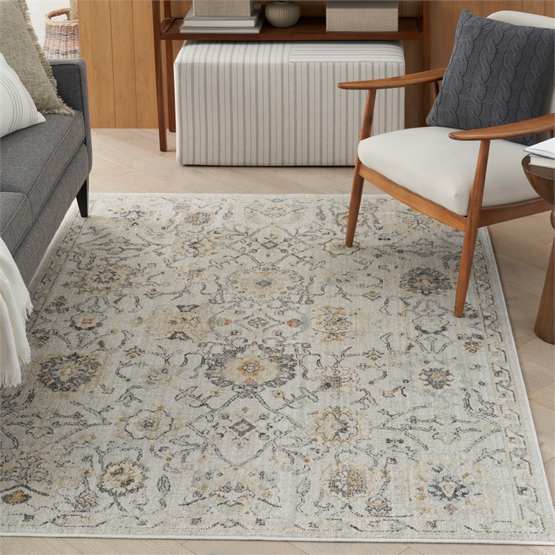 Nourison Home Oushak Home 6' x 9' Fabric Grey Area Rug