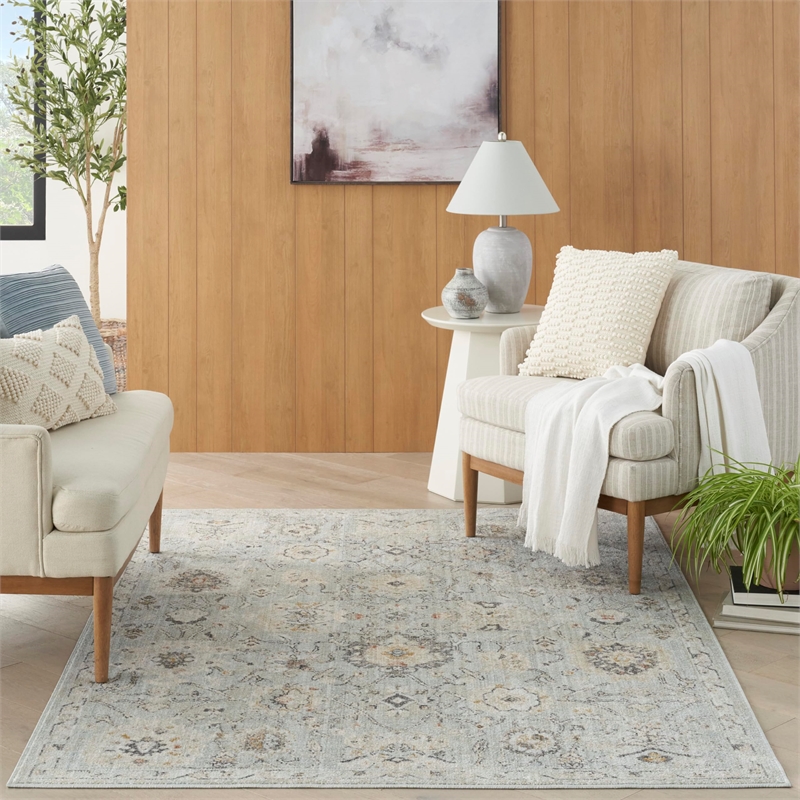 Nourison Home Oushak Home 6' x 9' Fabric Mint Area Rug
