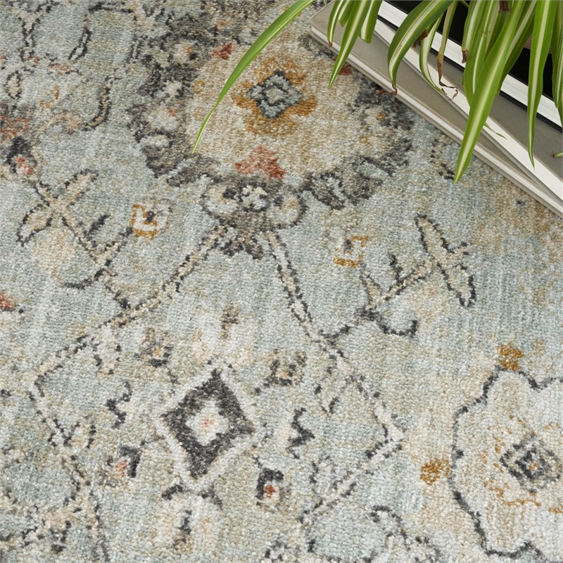 Nourison Home Oushak Home 6' x 9' Fabric Mint Area Rug