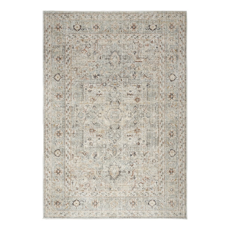 Nourison Home Oushak Home 6' x 9' Fabric Light Grey Area Rug