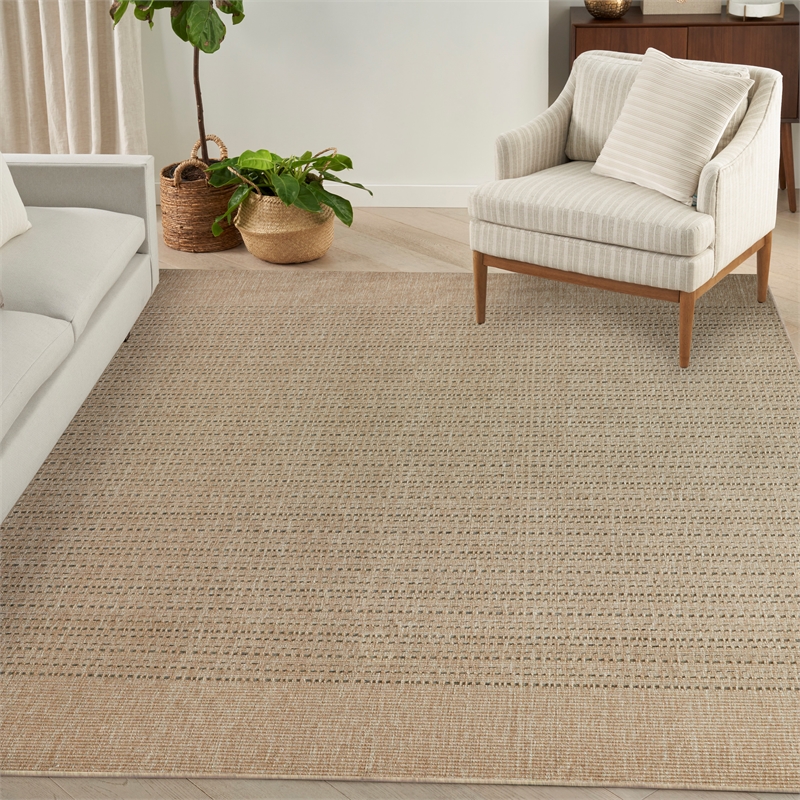 Nourison Home Tulum 10' x 14' Fabric Taupe Area Rug