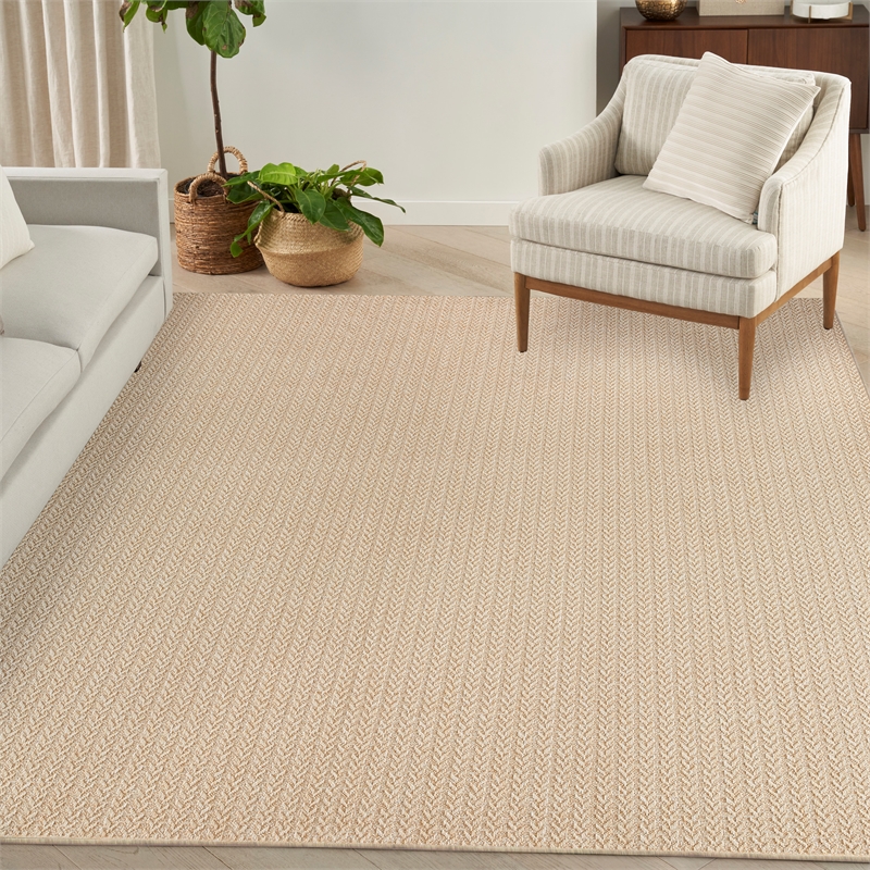 Nourison Home Tulum 10' x 14' Fabric Cream Area Rug