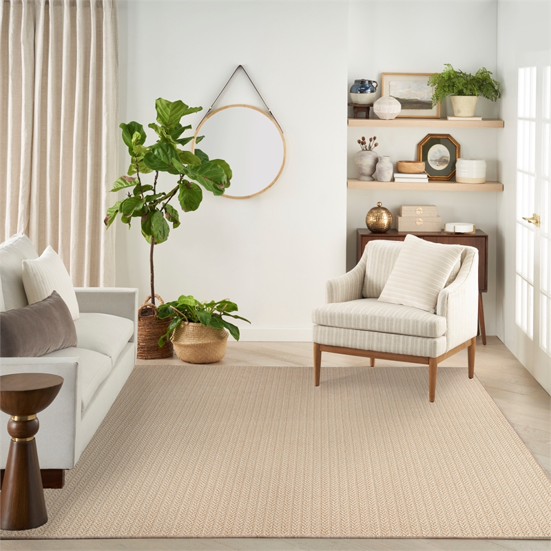 Nourison Home Tulum 10' x 14' Fabric Cream Area Rug