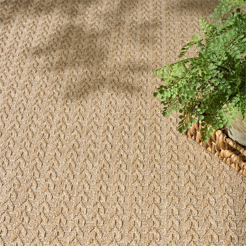 Nourison Home Tulum 10' x 14' Fabric Taupe Area Rug