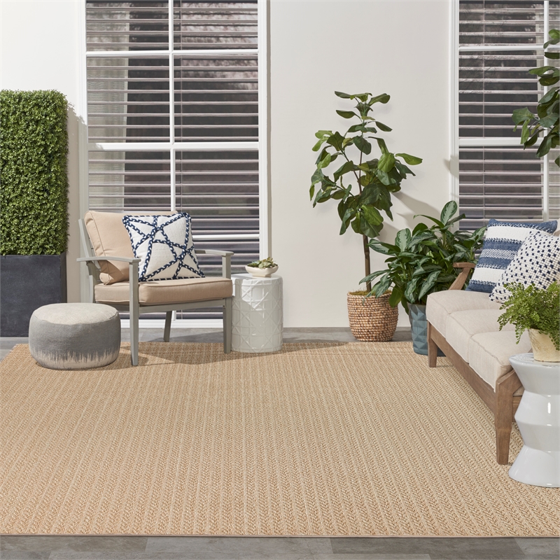 Nourison Home Tulum 10' x 14' Fabric Taupe Area Rug