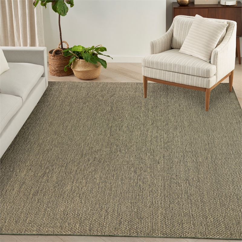 Nourison Home Tulum 10' x 14' Fabric Olive Area Rug