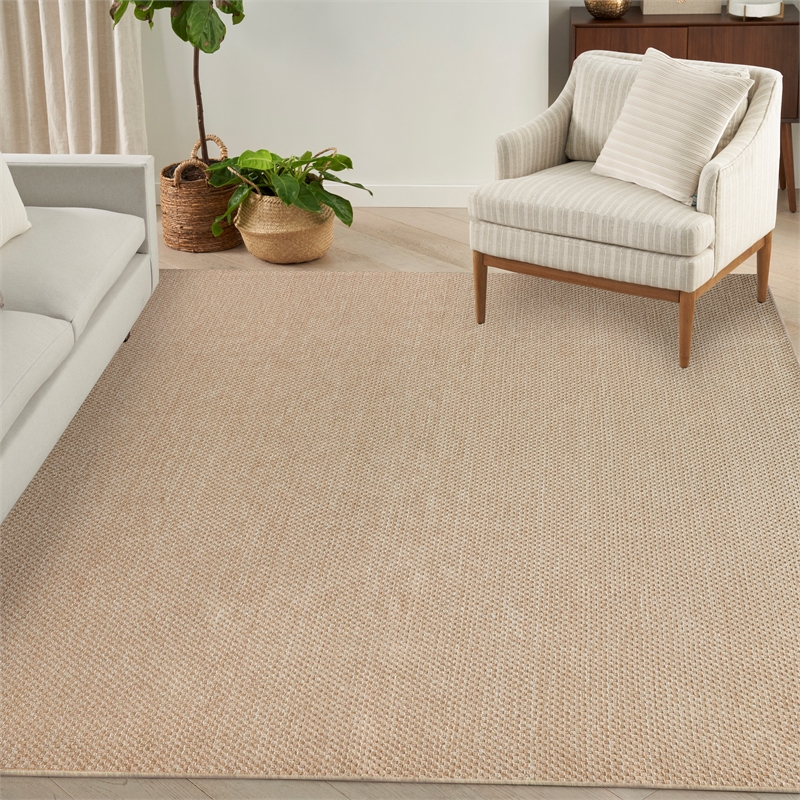 Nourison Home Tulum 10' x 14' Fabric Taupe Area Rug