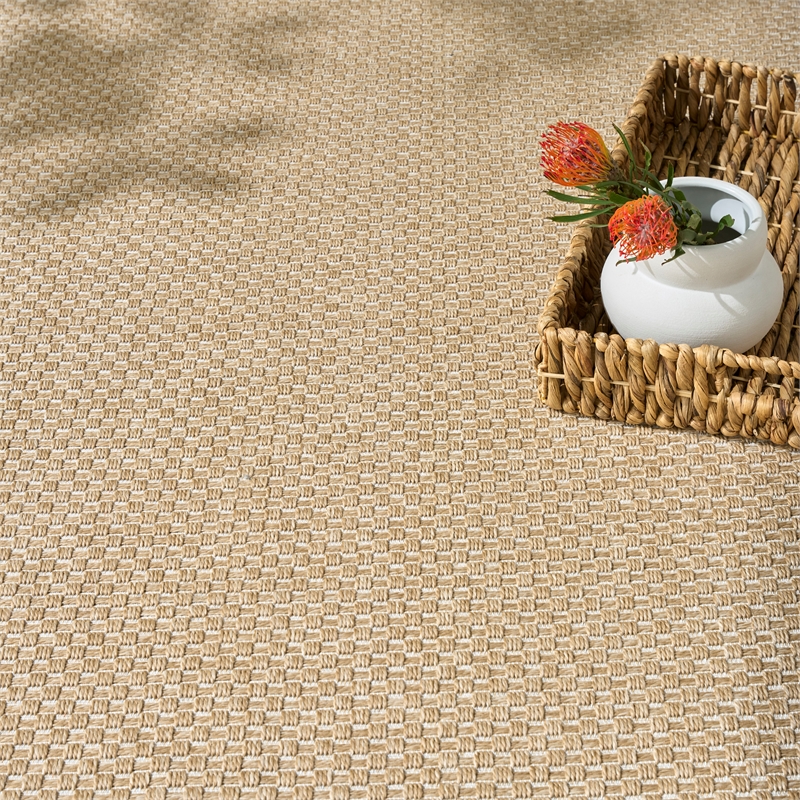 Nourison Home Tulum 10' x 14' Fabric Taupe Area Rug