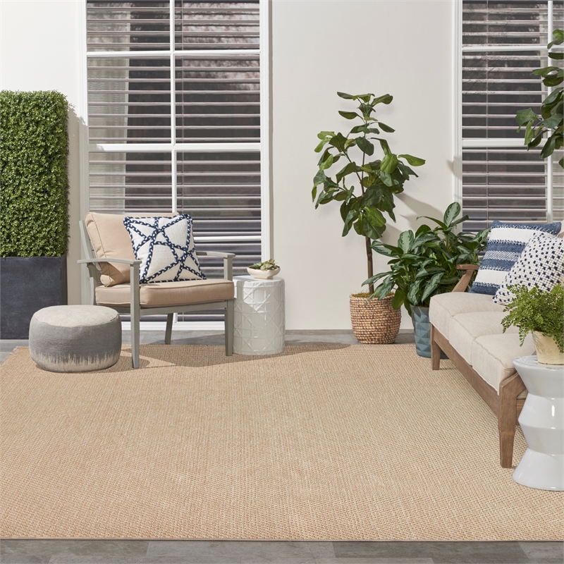 Nourison Home Tulum 10' x 14' Fabric Taupe Area Rug