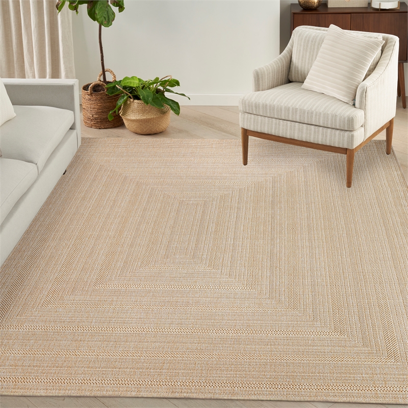 Nourison Home Tulum 10' x 14' Fabric Cream Area Rug