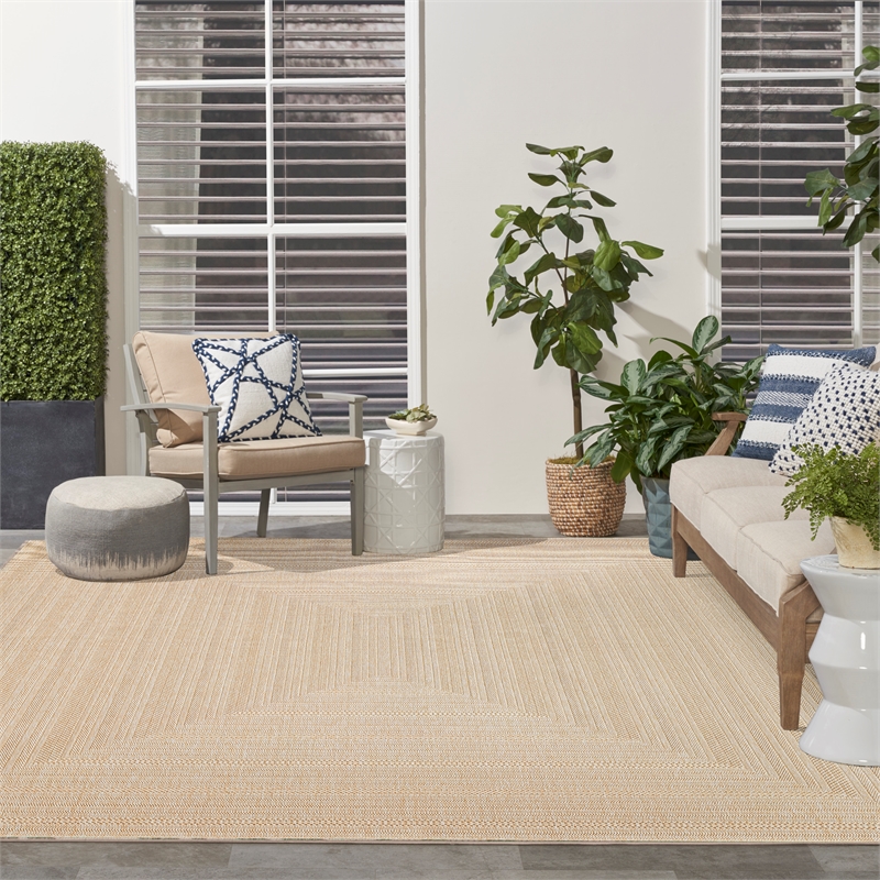 Nourison Home Tulum 10' x 14' Fabric Cream Area Rug