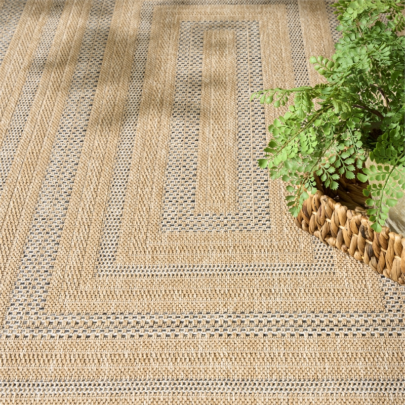 Nourison Home Tulum 10' x 14' Fabric Taupe Grey Area Rug