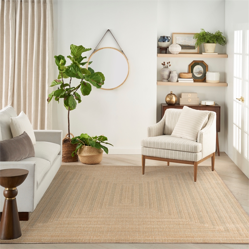 Nourison Home Tulum 10' x 14' Fabric Taupe Grey Area Rug