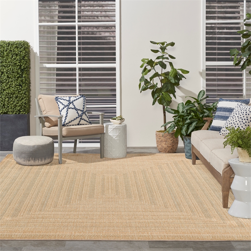 Nourison Home Tulum 10' x 14' Fabric Taupe Grey Area Rug