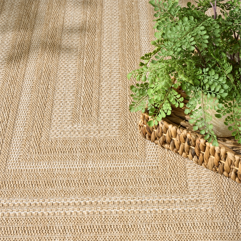 nourison home tulum 10' x 14' fabric taupe ivory area rug