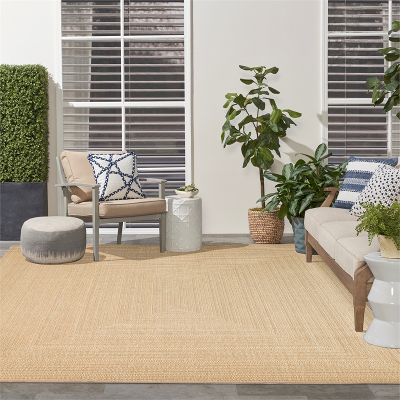 nourison home tulum 10' x 14' fabric taupe ivory area rug