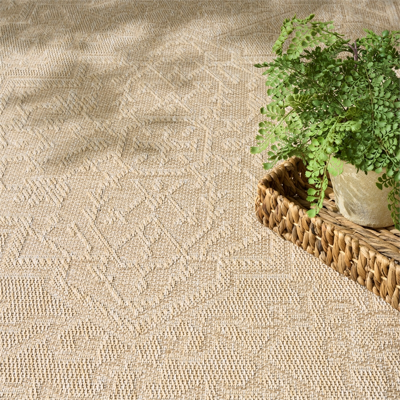 Nourison Home Tulum 10' x 14' Fabric Cream Area Rug
