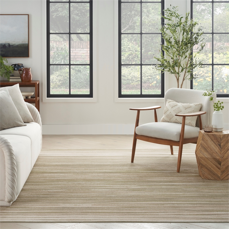 Nourison Home Jubilant 4' x 6' Fabric Green Ivory Area Rug