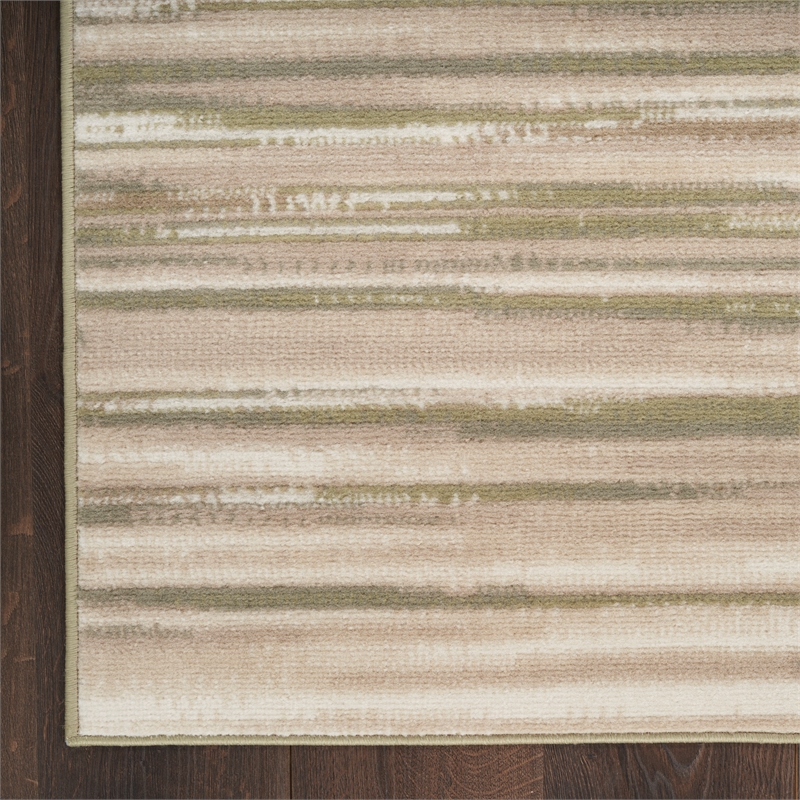 Nourison Home Jubilant 6' x 9' Fabric Green Ivory Area Rug