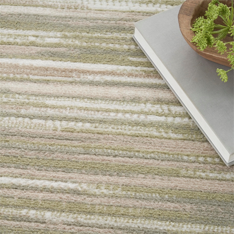 Nourison Home Jubilant 8' x 10' Fabric Green Ivory Area Rug