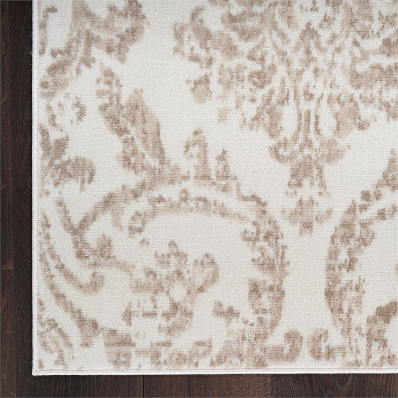 Nourison Home Jubilant 4' x 6' Fabric Ivory Beige Area Rug
