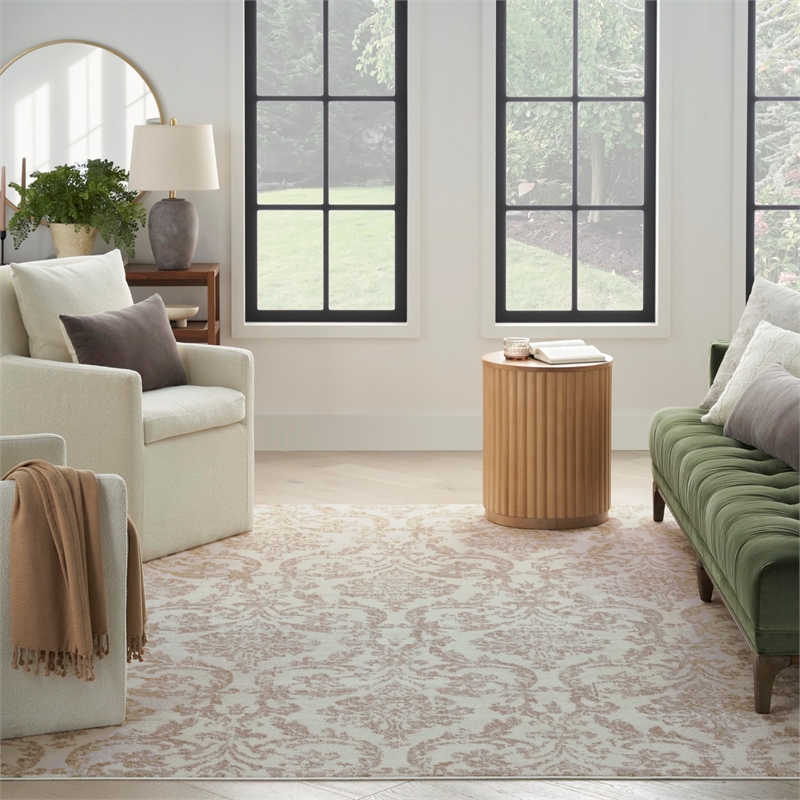 Nourison Home Jubilant 6' x 9' Fabric Ivory Beige Area Rug