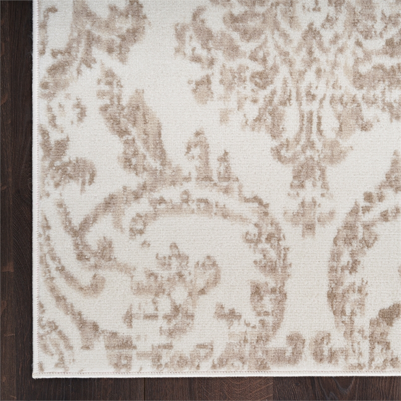 nourison home jubilant 8' x 10' fabric ivory beige area rug